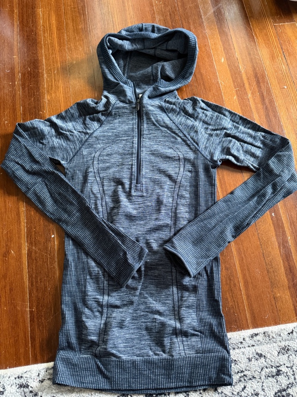lululemon athletica gray half-zip hoodie
